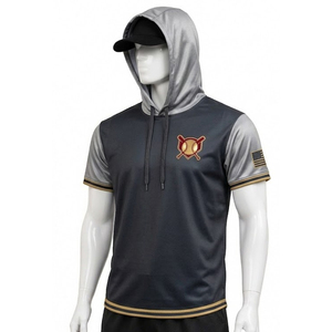 เสื้อเบสบอลมีฮู้ด ออกแบบเองได้ ราคาโรงงาน OEM ODM น้ำหนักเบา เสื้อผ้ากีฬาลำลอง ผู้ผลิต - Product Image 1