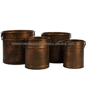 Attractive <b>Galvanized</b> Metal Planters Rustic Iron Garden Planter With Handles Metal Big <b>Tubs</b> for Garden Supplies - Product Image 6