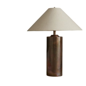 Elegant Polished Brass Table Lamp With <b>White</b> Square Shade And Gold Chain Accent Modern Bedside <b>Desk</b> Lamp For Home Hotel Lighting - Product Image 4