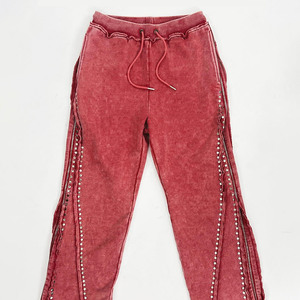 Custom <b>Rhinestone</b> Streetwear 400 GSM Zip up Tracksuit Jogger Sweat Suit Jogger Double Waist Flared Sweatpants and Hoodie Set - Product Image 5
