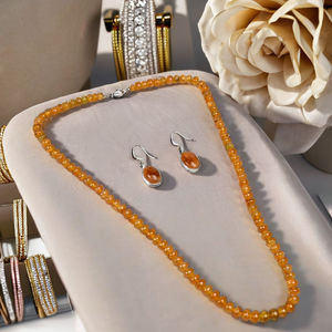 925 argent Sterling Style ethnique collier boucle d'oreille ensemble tourmaline jaune naturel pour les mariages de fiançailles anniversaires fêtes - Product Image 2