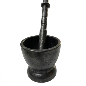 Molinillo de hierbas y especias de metal, herramienta de cocina, juego de mortero y pilón de hierro negro para triturar especias y píldoras, precio económico. - Product Image 5