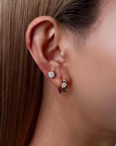 Boucles d'oreilles solitaires en diamant rond de 1,00 carat cultivé en laboratoire avec or massif 14 carats pour femme, idéales pour un anniversaire ou une fête - Product Image 3