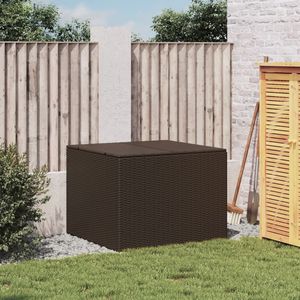 Marrone 76.9 Gal Poly Rattan scatola di stoccaggio da giardino durevole mobili da esterno per utensili e attrezzature organizzazione - Product Image 3
