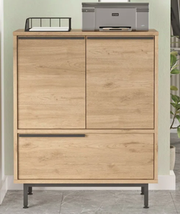 Handcrafted Modern Wooden <b>Storage</b> <b>Cabinet</b> Featuring Upper Doors and Bottom <b>Drawer</b> Wholesale for Office Organization and Living - Product Image 1