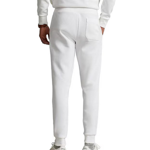 Pantalon de jogging décontracté pour homme en lin/coton blanc léger avec cordon de serrage à la taille, poches latérales et coupe fuselée - Product Image 2