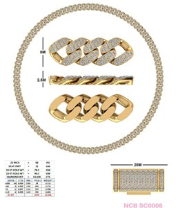 สร้อยคอทองคำแท้ 10K 14K 18K ดีไซน์หรูหรา สไตล์ฮิปฮอปหนักแน่น  แบบ Cuban Link ขนาด 8 มม. ประดับเพชรทรงกลม Lab Grown  แบบ Pave Iced Out - Product Image 2