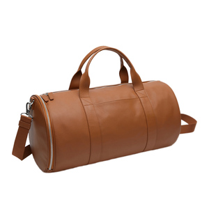 Large Capacity Genuine <b>Leather</b> Vintage Luxury Designer Waterproof Gym <b>Bag</b> Custom Logo Zipper Closure for Outdoor Sports OEM - Product Image 4
