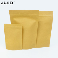Sachet Doypack JIJID avec fenêtre, imprimé sur mesure, en papier kraft écologique, avec fermeture éclair, pour l'emballage alimentaire (snacks, café, cadeaux)