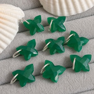 Pendentif papillon en onyx vert sculpté à la main, plaqué argent, facetté, petit bijou animalier, fourniture pour la fabrication de bijoux, cadeau - Product Image 5
