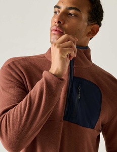 Chaqueta de Forro Polar con Cierre de Cremallera para Hombre, Diseño con Bloques de Color, Transpirable, Informal, para Otoño, Corte Regular, Material de Poliéster - Product Image 4