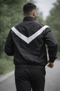 Chaqueta Deportiva Reflectante Blanca y Negra, Estilo Moderno, Chaqueta Cortavientos para Atletismo Escolar, Proveedor de Ropa, Chaqueta para Hombre OEM - Product Image 3