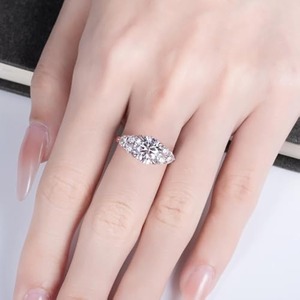 Top Selling Custom Moissanite Diamond <b>Ring</b> 925 Sterling Silver Bridal <b>Wedding</b> <b>Ring</b> for Ladies Available at Factory Price - Product Image 4