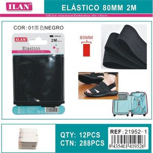 Fascia elastica Iln 80mm 2m nera per artigianato e calzature - Product Image 3