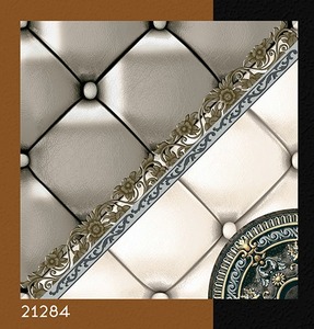 Carreaux de sol en céramique brillants 400x400mm, aspect cuir de luxe, motif médaillon, série brillante, carreaux en céramique 400x400, classiques - Product Image 2