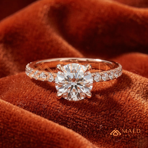 Moissanite Round <b>Solitaire</b> <b>Ring</b> for Women Rose Gold Engagement Anniversary Jewelry Elegant Daily Wear Style - Product Image 1