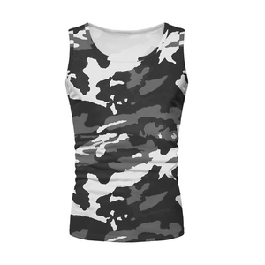 Débardeur pour homme imprimé camouflage, col rond, sans manches, décontracté, respirant, vêtements de sport, tricoté en polyester, débardeurs ajustés - Product Image 5