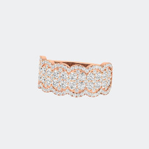 Anillo de Dos Filas con Incrustaciones de Diamantes Redondos de 2.00CTW - Product Image 3