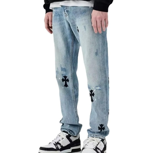 กางเกงยีนส์แฟชั่นฮิปฮอปสตรีทแวร์ทรงสกินนี่ขาดๆ รุ่ยๆ แบบมีรอยขีดข่วน สำหรับผู้ชาย รุ่น LYN9056 - Product Image 5