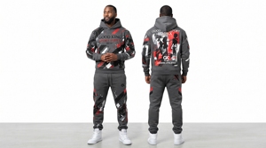 Conjunto de chándal personalizado para hombre, sudadera con capucha, pantalones deportivos, 100% algodón, ropa deportiva, ropa de calle, conjunto de dos piezas, sudadera con capucha de forro polar - Product Image 2