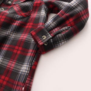 Latest Design Men's Flannel Double Layer Hoodie Top Selling Zip Up Pocket Style Long Cotton Flannel Hoodies - Product Image 6