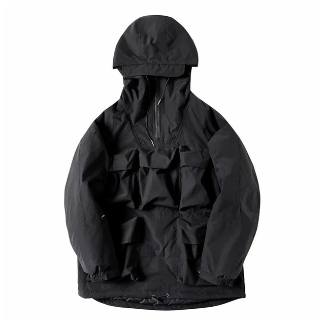 Men's Hooded Techwear Jacket for Streetwear Fashion with Modern Functional Elements Eco-Friendly & Breathable Front Logo Design