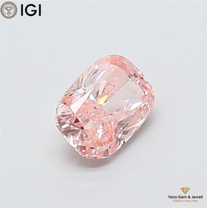 Diamant de laboratoire CVD certifié IGI, forme coussin, 1,00 carat, couleur rose vif fantaisie, clarté VS1, pour pendentif solitaire élégant - Product Image 6