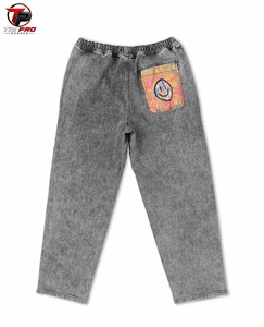 TRI PRO SPORTS Men's Stonewashed Denim <b>Jeans</b> Straight Leg <b>Elastic</b> <b>Waist</b> Loose Fit Casual Pants Autumn Wear - Product Image 6