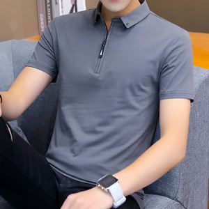 Camiseta de Manga Corta con Diseño de Logotipo Personalizado OEM, Camiseta de Verano Delgada para Hombre, Camiseta Polo con Cierre para Hombre - Product Image 3