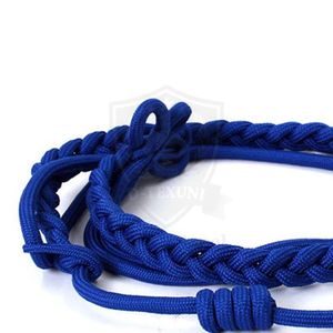 Cordón de hombro de nailon azul con puntas metálicas doradas, precio de fábrica, aiguillette ceremonial de alta calidad para uniforme personalizado - Product Image 2