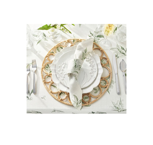 Sous-plat rond en rotin naturel résistant à la chaleur, motif vert, vente en gros, pour assiettes et plats - Product Image 2