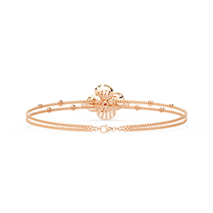 สร้อยข้อมือเพชร Mariner Link สำหรับผู้หญิง – สร้อยข้อมือเพชร Clover แบบเปิดลายฉลุสำหรับผู้หญิง รุ่น Pavé Rail & Double Cable Chain – ลายดอกไม้แบบสล็อต - Product Image 4