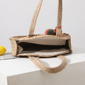 Sac à main rond bohème fait main en jute, sac à bandoulière en fibres naturelles - Product Image 3