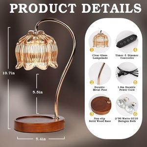 Regalos de Navidad y Cumpleaños para Mamá, Lámpara Calentadora de Velas Eléctrica con Regulador de Intensidad, Calentador de Fragancias con Temporizador para el Hogar - Product Image 2