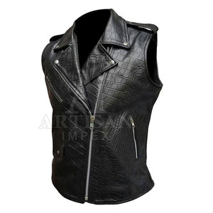 High Quality Customized Logo Lather Vest <b>Men</b> Fashion Clothing <b>Leather</b> Vest <b>Jacket</b> For <b>Men</b> Wears - Product Image 2