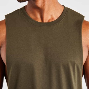 Men's <b>Vintage</b> Sleeveless <b>Tank</b> <b>Top</b> Heavyweight Cotton Washed Drop Arm <b>Tank</b> <b>Top</b> High Street Style Eco-Friendly 180g <b>Tank</b> <b>Top</b> Men - Product Image 3