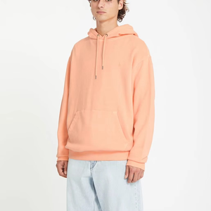 เสื้อฮู้ดผู้ชายทรงโอเวอร์ไซส์ สีคอรัล ผ้าฟลีซ สีพื้น สวมใส่สบาย ทรงปกติ เหมาะสำหรับฤดูใบไม้ร่วง - Product Image 1
