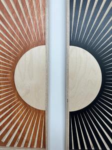 Art en bois pour salon, décoration murale sculpturale, décoration murale design, centre de table mural contemporain, décoration murale minimaliste de luxe - Product Image 6