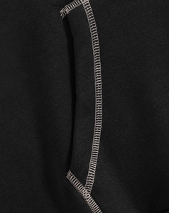 Conjunto Deportivo Unisex de Algodón Negro 2026, Sudadera con Capucha y Pantalones Largos, Corte Holgado, Color Sólido, Ropa Casual de Otoño - Product Image 5