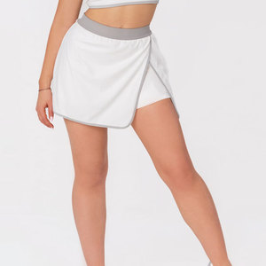 <b>Women's</b> Sporty Tennis Skirt Color Blocked Elastic Waist Mid Waist <b>Skort</b> with Built In Shorts - Product Image 2