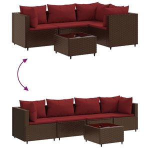 Conjunto Modular Mediano de Muebles de Patio en Ratán Sintético Marrón, Elegante Mueble de Patio en Color Marrón - Product Image 6