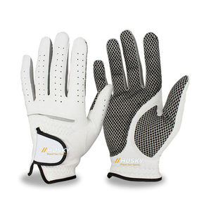 Gants de golf unisexes en microfibre blanche, demi-doigts, antidérapants, à enfiler, pour le sport, le cyclisme, la protection des mains en extérieur - Product Image 4