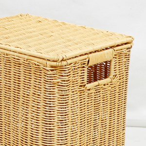 Handmade Foldable Eco-Friendly Multifunction Storage <b>Baskets</b> with Handles Size M-Natural <b>Wicker</b> for <b>Laundry</b> Picnic Organization - Product Image 3