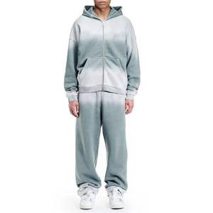 Conjunto Deportivo Unisex Vintage de Algodón Lavado con Forro Polar, Sudadera con Capucha y Pantalones Jogger, Ligero, Estilo Urbano Informal, 2 en 1 - Product Image 1