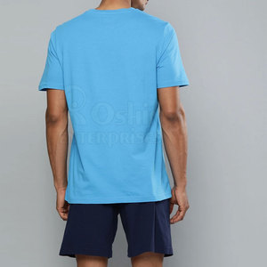 Ensemble t-shirt et short pour homme, 100 % coton, coupe slim, manches courtes, tissu respirant, en vente en ligne - Product Image 3