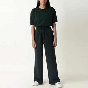 Men's Wide Leg Sweatpants Elastic Waist Drawstring Casual Pants Side Pockets Breathable <b>Polyester</b> Autumn Wear - Product Image 3