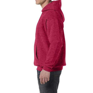 Sudadera con Capucha Roja para Hombre, Corte Regular, Color Sólido, Felpa Francesa, Estilo Casual, Sudadera Tejida para Otoño - Product Image 3