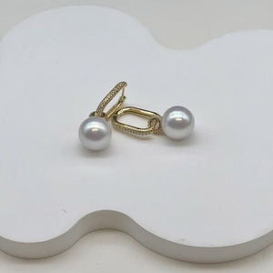 Pendientes de Perlas Blancas Grandes de Zhuji, 11-12 mm, Redondas, Extremadamente Brillantes, Diseño de Plata S925, Joyería de Perlas Elegante - Product Image 4