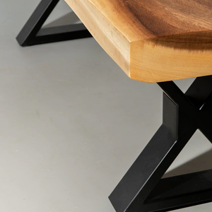 Metal Frame Wooden <b>Bench</b> with Minimalist Design For Home Furniture and Garden Set Decoration - Product Image 5