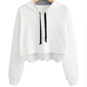 Hoodies courts personnalisés pour femmes avec col roulé, en mélange de coton, séchage rapide, respirants, écologiques, service OEM - Product Image 1